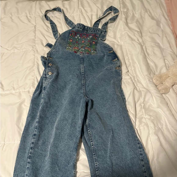 We the Free Sweet Pea Embroidered Overalls - Picture 3 of 5